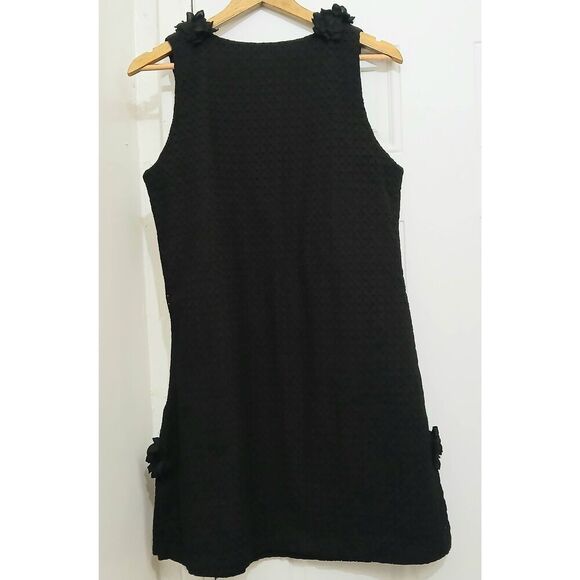 Gretchen Scott Womens Small eyelets black shift dress - Picture 4 of 7